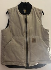 VTG Men's Carhartt Duck Artic Chestnut Vest M Canvas Quilted Zip Workwear 9057