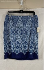 NWT Talbots Women's Blue White Paisley Medallion Pencil Skirt Petite 10P