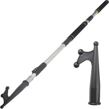 Telescopic Boat Hooks, docking telescopic pole stainless steel 8.8ft, black