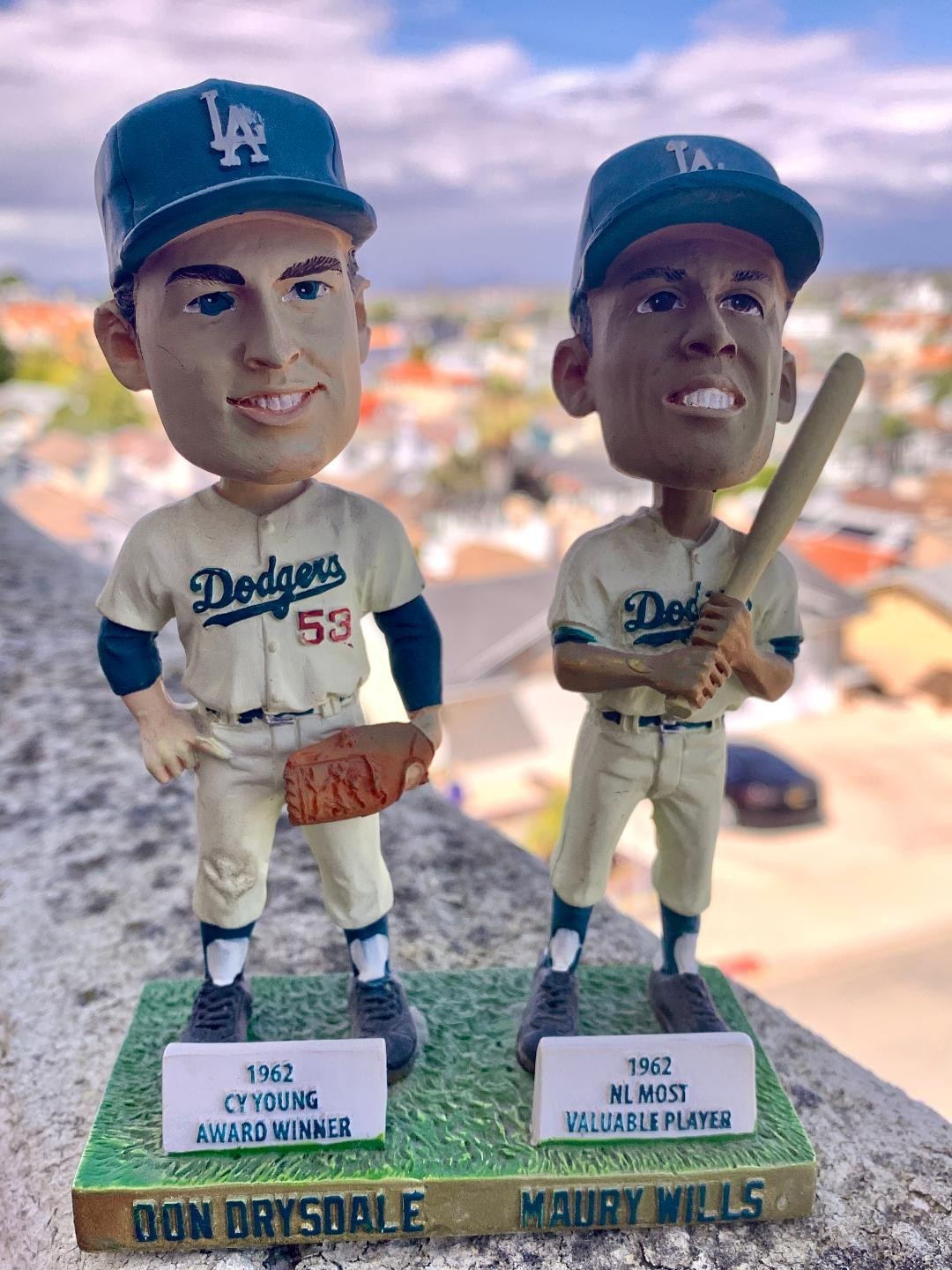Los Angeles Dodgers Legends Don Drysdale Maury Wills 2012 Bobblehead SGA