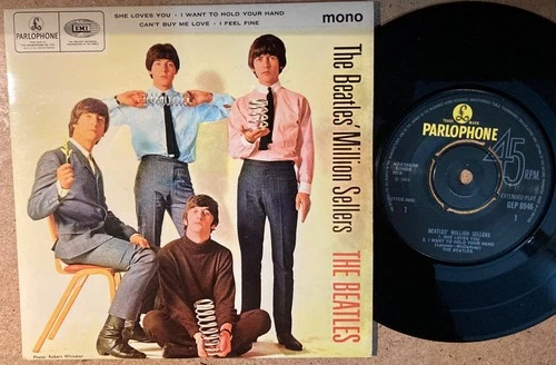 Beatles Million Sellers NM UK 45 Parlophone 4 song EP + Cover Earlier Pressing
