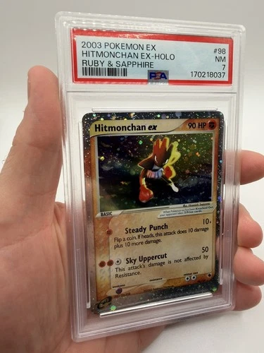 Pokemon TCG Hitmonchan ex 98/109 EX Ruby & Sapphire Holo PSA 7 (2003)