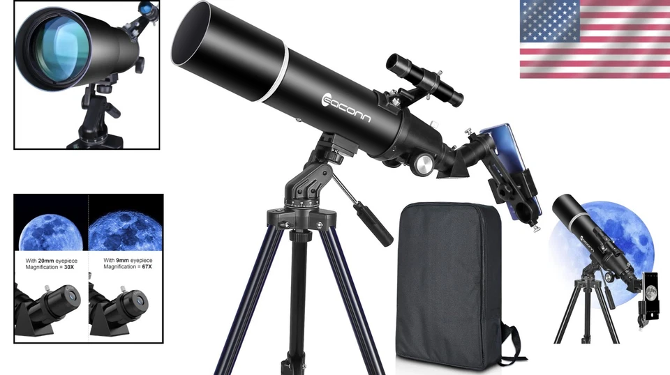 Compact 600mm Telescope for Astronomy with Carrying Bag - Fun for Kids & Adults - Image 2 of 4