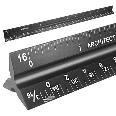 12 Inch Aluminum Architectural Scale Ruler for Drafting