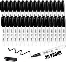 Duchong Black Permanent Markers, 30 Count Permanent Markers Bulk, Quick Drying M