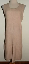 New Womens Rachel Zoe Tank Dress Large Beige Sleeveless Sweater