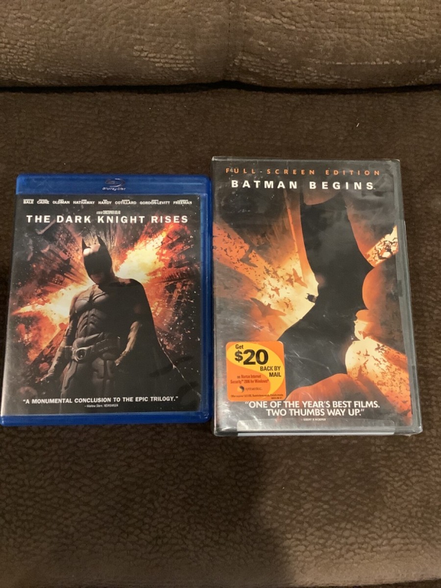 Batman Begins New Dark Knight Rises Blu-Ray DVD Movie Video Lot