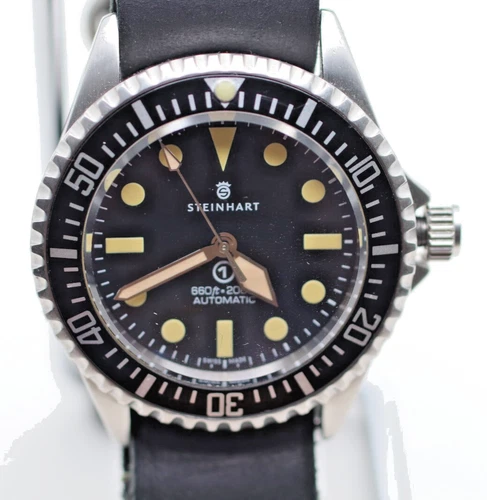 Steinhart Ocean One Automatic Mens Watch 42mm Black Dial Diver