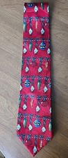 Vintage TOBASCO Branded Men's Tie 100% Silk Made in USA Red- Bottles Ornaments