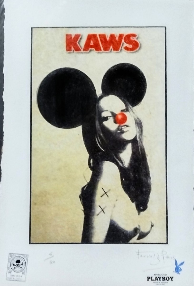 Kate Moss, Mickey Ears, KAWS Ltd Edition 22'x 15'x Hand signed