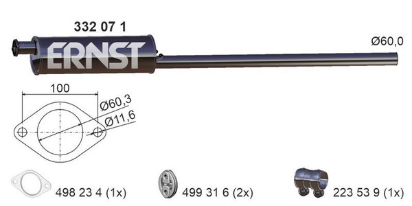 Ernst 332071 MittelschalldäMpfer FüR Ford-image