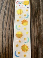 Mrs Grossman Sun Moon Star Celestial Stickers Opal Pearly Vintage 1980s