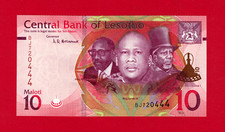 RARE Ten 10 Maloti Lesotho UNC Note (P-26) 3 Kings Issue - Sign: A.R. Matlanyane