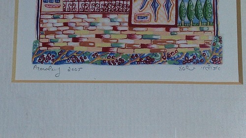 Serigrafía Azoulay firmada a lápiz microcaligrafía escritura hebrea Jerusalén - Imagen 4 de 11