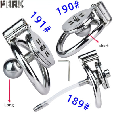 2024FAAK Stainless Steel Negative Chastity Cage Device Male Flat Metal Lock Ring