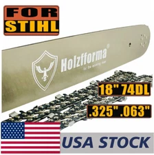 US Holzfforma 18" .325 .063 74DL Guide Bar Chain For Stihl 028 029 030 031 032
