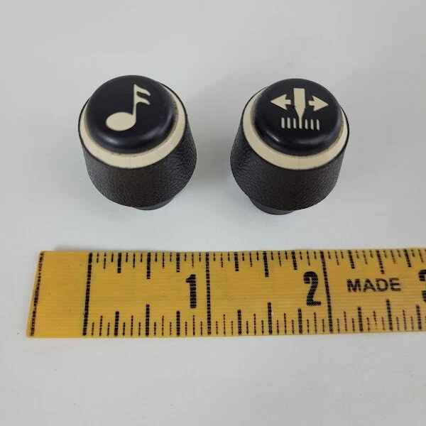 Chevrolet Chevette 1981 perillas de radio negro blanco conjunto de 2 OEM Foto 3 de 4