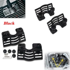 Black Billet Aluminum Finned Slotted Spark Plug Head Covers For Harley Touring