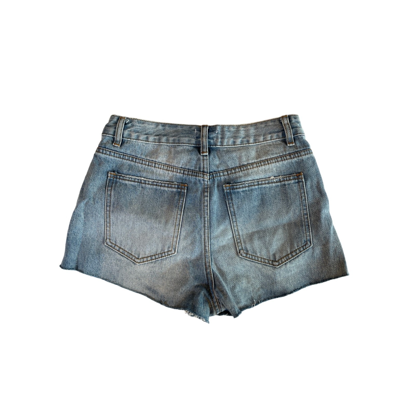 Superdown Button Down Denim Distressed High Rise … - image 3