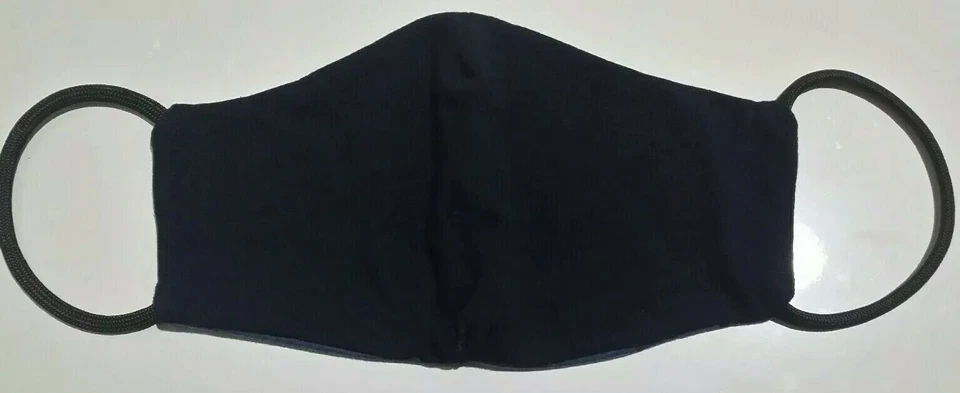 BUY 1 GET 1》Navy Reversible Blue w Navy Alligator Croc Gator Fabric Face Mask》OS - Image 3 of 3