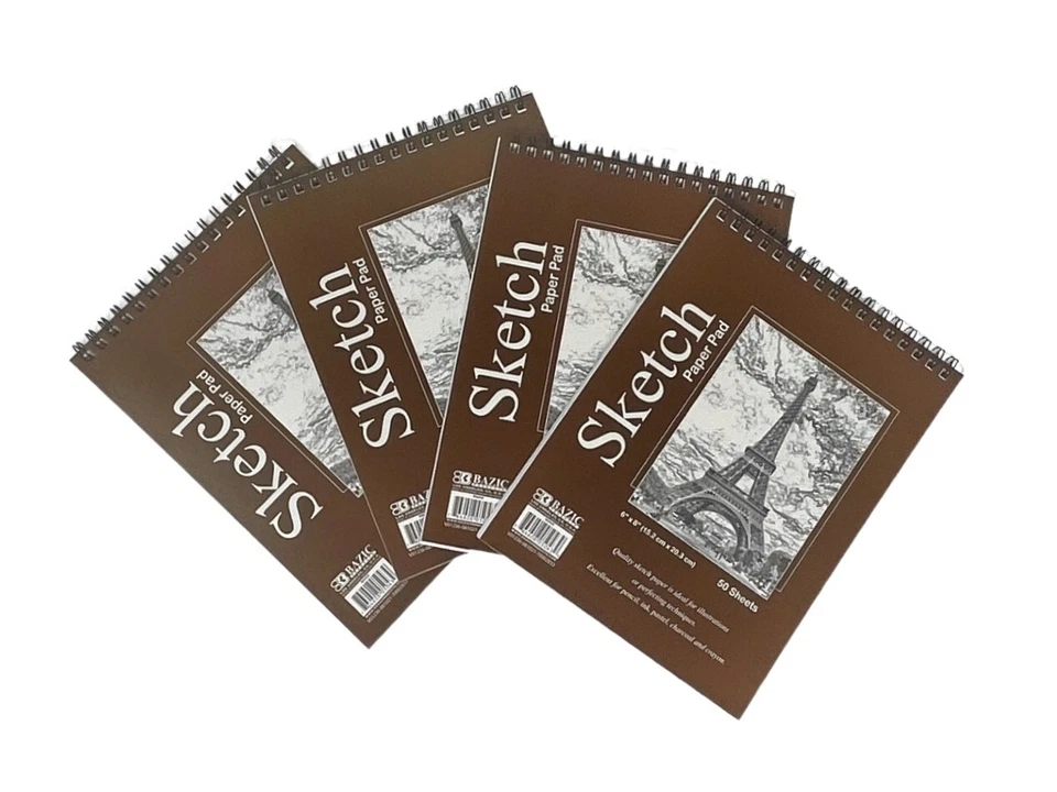 Cuaderno de bocetos 4 PK 9x12 pulgadas calidad premium almohadilla de bocetos arte libro estudiante dibujo blanco Foto 2 de 4