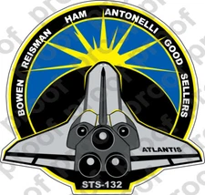 STICKER NASA SPACE SHUTTLE MISSION STS 132