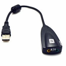 Black Steel Series USB 2.0 5H CH V2 7.1 Sound Card For Desktop Notebook RTRT