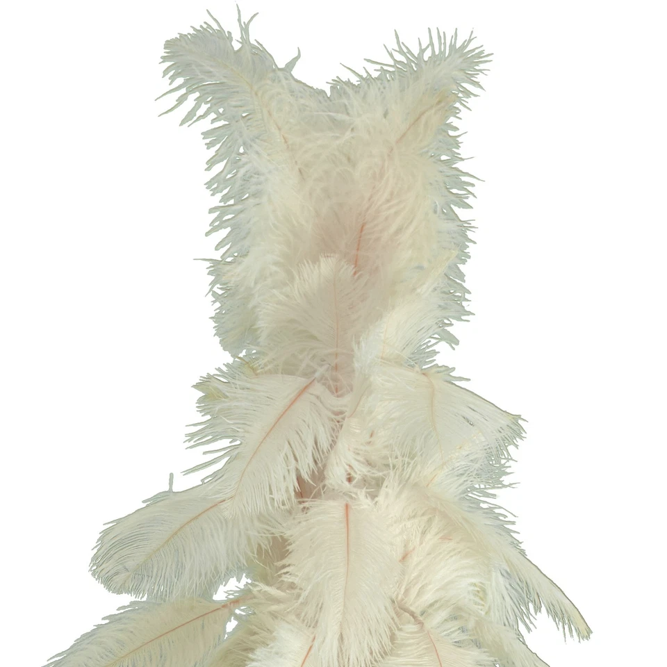 White Ostrich Feather Christmas Tree Real Bird Feather Branches Stand Included - Image 3 of 4