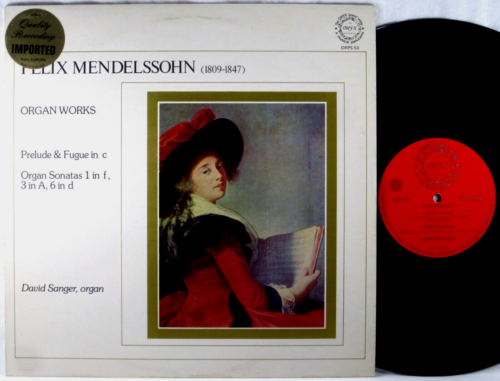 ORYX UK Mendelssohn DAVID SANGER Organ Works ORPS-53 NM- - Picture 1 of 3