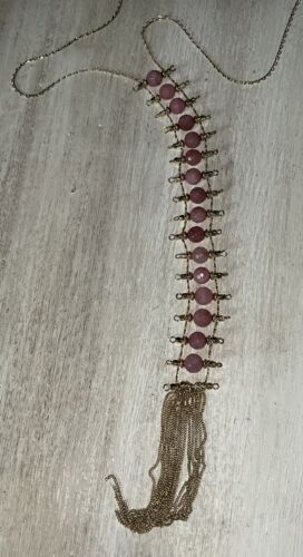 NWT Anthropologie Rose Quartz Gemstone Necklace - Picture 3 of 6