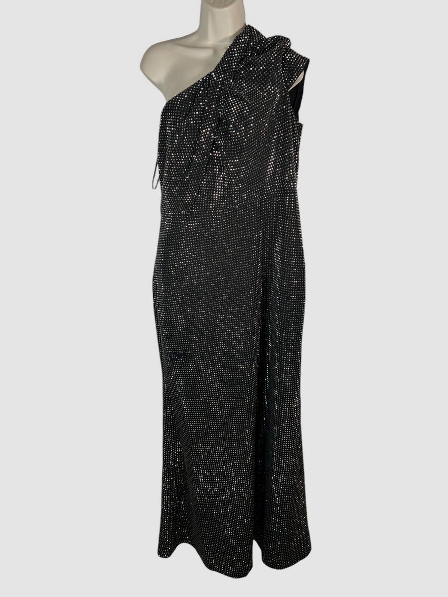 strapless open back dress Off Shoulder Gown in Monochrome – Roland Mouret main image 1