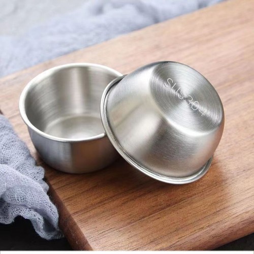 12 X Sauce Pot Ramekins Pots Mini Cups Condiment Dip Serving Bow Stainless Steel - Picture 3 of 7