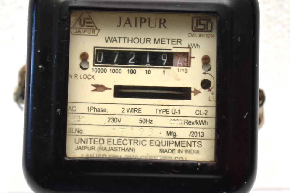 United Electric Equipments Watt-Hour Meter Type U-1 230V 50Hz Vintage Collectibl - Image 4 of 4