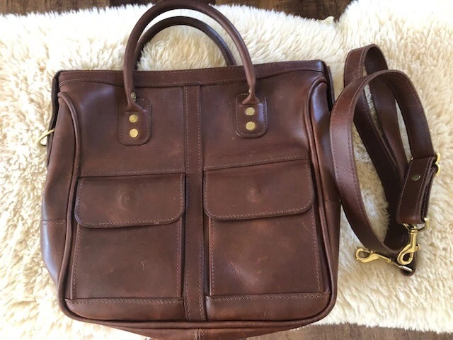 JW Hulme Excursion Handbag Purse Crossbody Bag Made in USA Leather EUC Messenger