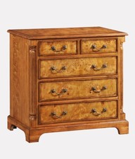 Burr Walnut Chest of Drawers | 5 Drawers | Hampton Range | SALE New CHTW001