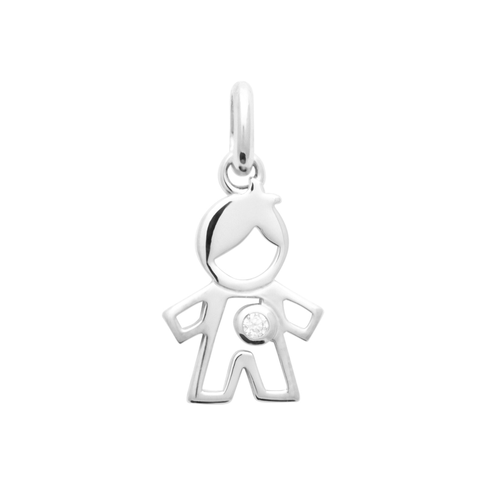 Pendentif garçon argent rhodié anti-noircissement, le bijou durable à porter sans peur