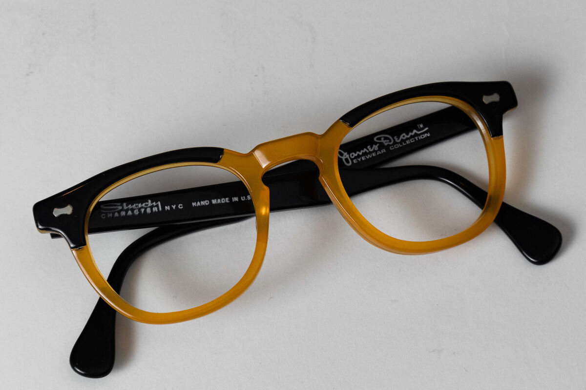 VTG 80s NOS SHADY CHARACTER JAMES DEAN 2 TONE BLACK YELLOW VTG 80s NOS SHADY CHARACTER JAMES DEAN 2 TONE BLACK YELLOW