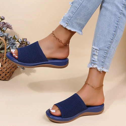 Womens Flats Ladies Slip On Fashion Slides Mules Sliders Summer Beach Sandals Sz - Picture 35 of 36