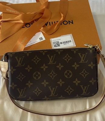 Louis Vuitton Pochette Accessoires Shoulder Bag Brown Canvas 