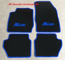 Autoteppich Fußmatten für Ford Fiesta schwarz blau 2008-2016 4teilg Absatzschutz