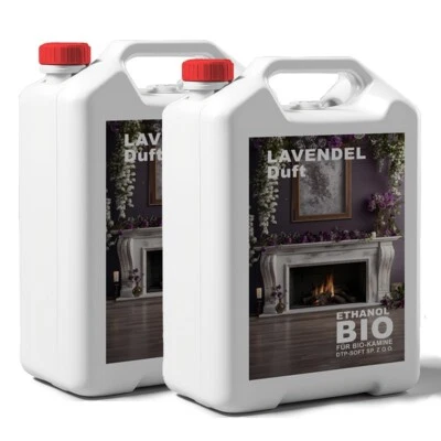 DTPSOFT 10 Liter Bioethanol LAVENDELDUFT Premium 100% für Kamin Ethanolkamin 2 x 5L