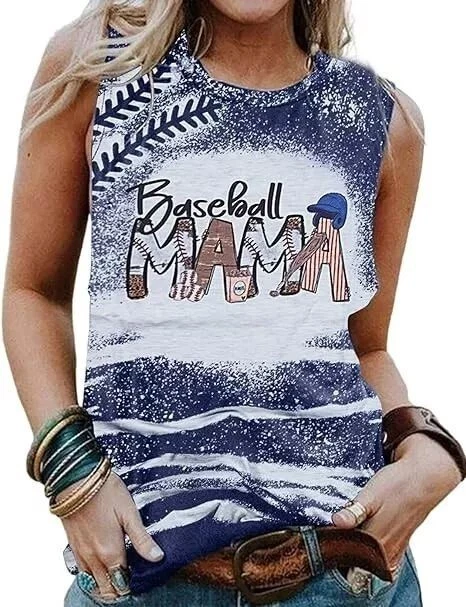 背心上衣棒球妈妈衬衫运动队精神比赛日染料无袖全新带包装 S — 第 2/4 张图片