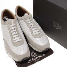Di Bianco NWD Daytona Leather & Suede Sneakers Size 13 US in White & Light Gray