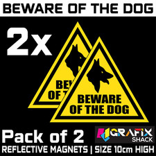 Vorsicht vor dem Hund magnetisches reflektierendes Warnschild Auto Van Haus GR&Ouml;SSE: 10 CM HOCH