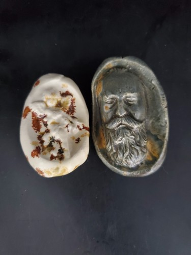 Lot Of 2 Large Vintage Hand Made Beads Angel & Man