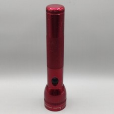 Mag-Lite Flashlight 10" Red Aluminum Made in USA *Good Condition * Preowned 2D