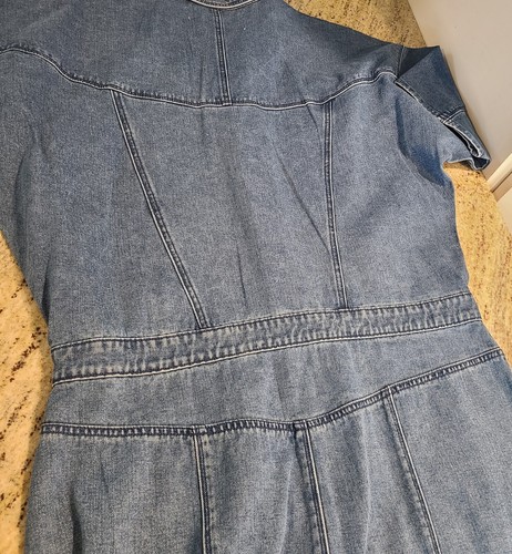 New! Gloria Vanderbilt Siriano Sz 18 Pocomoke Denim Dolman Sleeve Dress Western - Picture 14 of 15