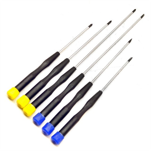 6pc Long Precision Screwdrivers Phillips Slotted Flat Head TE245 eBay