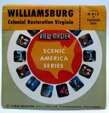 View Master A813, Williamsburg, Colonial Restoration Virginia, SU Pkg 3 Reel Set