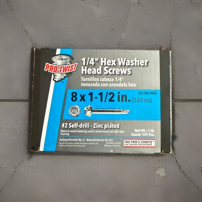 #ad Grip Rite NHWD81121Hex Round Washer Head Sheet Metal Screws No.8 x 1 1 2 L in. $9.99